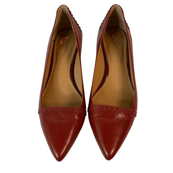 Calvin Klein Womens size 7 Oxblood Brown Leather 2" kitten heel Pointed toe shoe - Picture 12 of 14